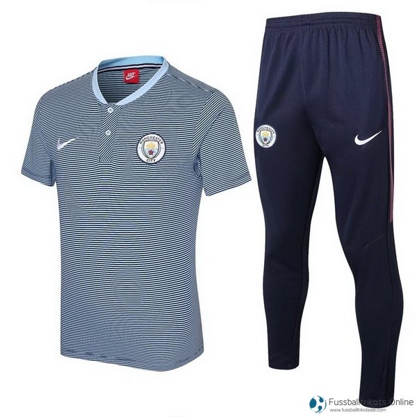 Manchester City Polo Komplett Set 2017-18 Grau Licht Fussballtrikots Günstig